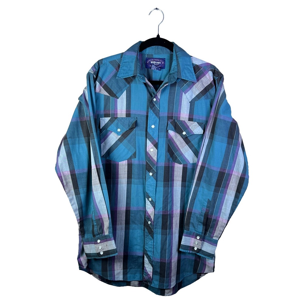 Y2K‎ Williams Bay Western Pearl Snap Shirt Men's Medium Plaid Western Streetwear